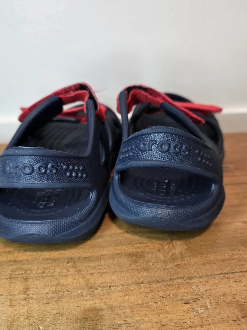 Crocs Kids' Navy Sandals with Red Straps Toddler 7